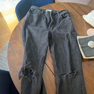 Barely worn Abercrombie fitch 90s straight ultra high rise jeans in fade